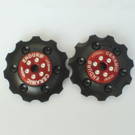 Jockey wheel set Zero Ceramic - Shimano - 9 or 10 Speed - Red